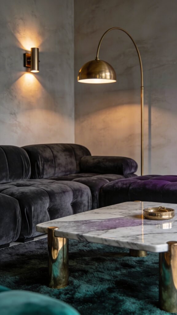 Moody Mineral Oasis With Velvet and Brass